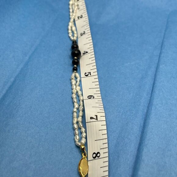 Vintage freshwater pearls and black onyx bracelet - Picture 6 of 8